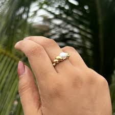 Simple Pearl Gold Ring For Women